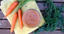 Aerial View of Sunflower Butter Carrot Smoothie