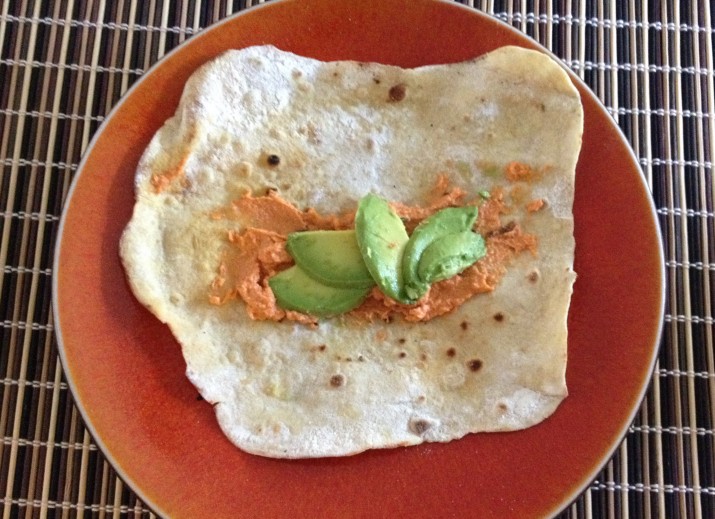 Spelt Tortilla with Hummus and Avocado